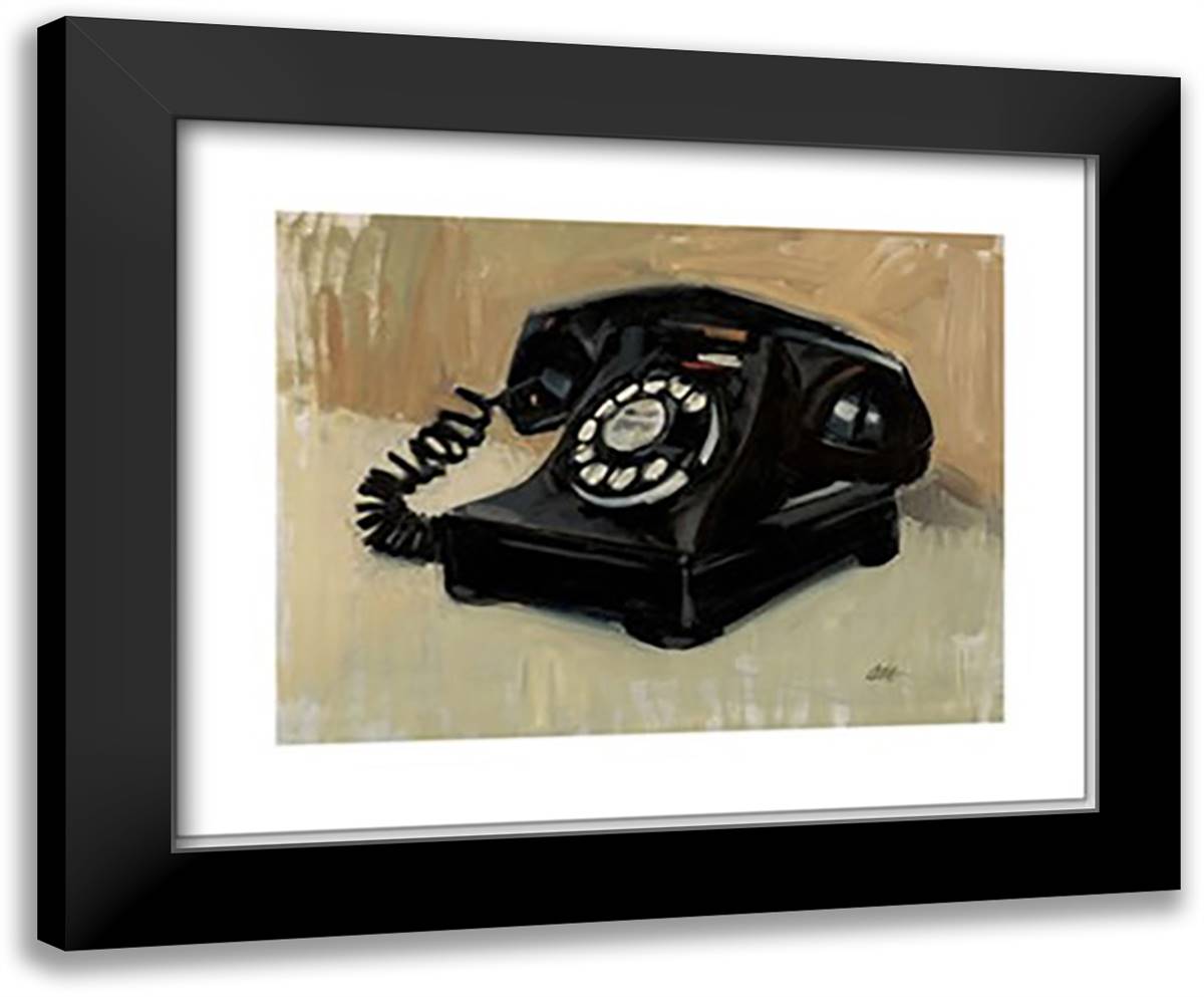 Telephone 24x20 Black Modern Wood Framed Art Print Poster by Nelson, Craig