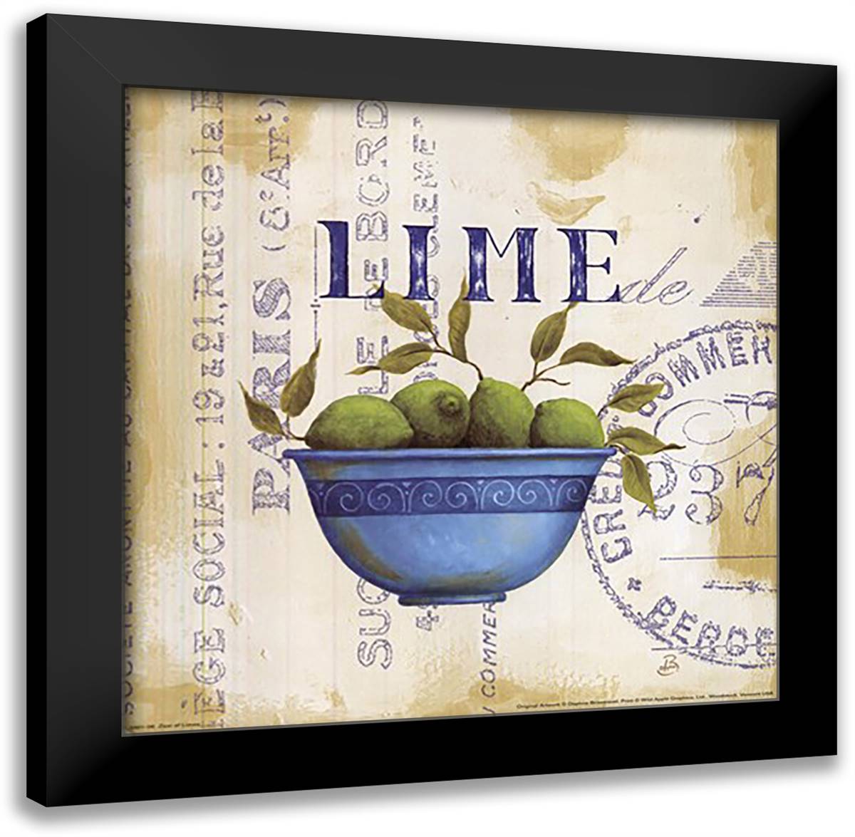 Zest of Limes 13x13 Black Modern Wood Framed Art Print Poster by Brissonnet, Daphne