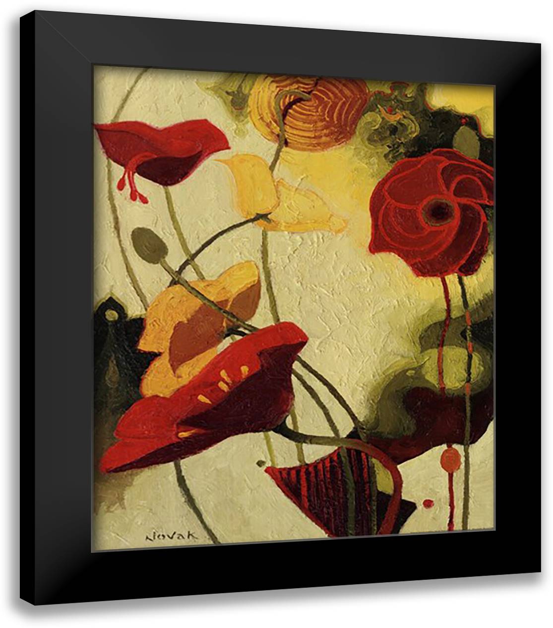 Tres Vignes IV 20x24 Black Modern Wood Framed Art Print Poster by Novak, Shirley