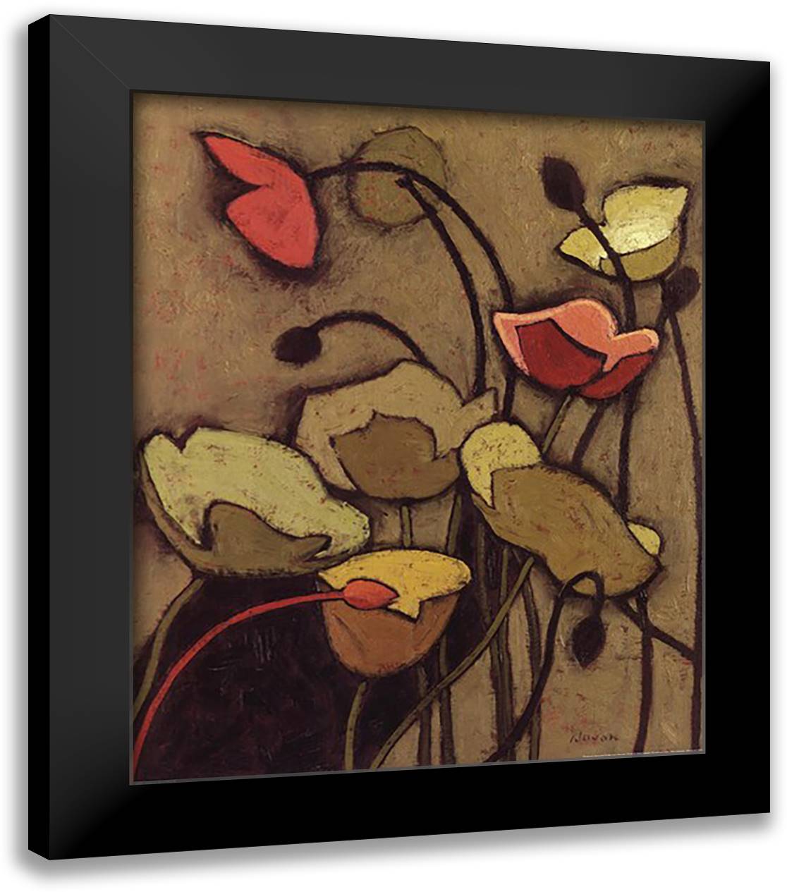 Colours De La Nuit III 20x24 Black Modern Wood Framed Art Print Poster by Novak, Shirley