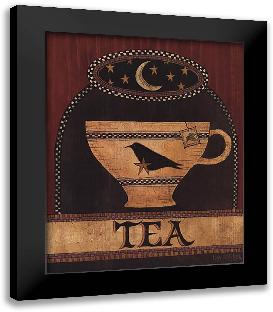 Cup of Tea 15x18 Black Modern Wood Framed Art Print Poster by Hilliker, Lisa