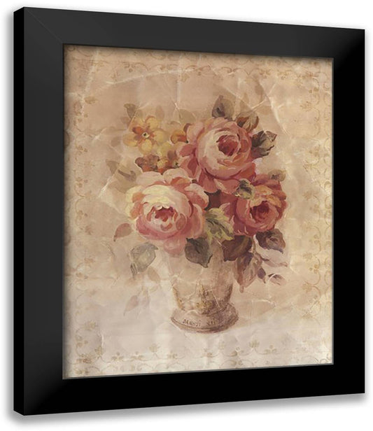 Faded Pink Roses 15x18 Black Modern Wood Framed Art Print Poster by Nai, Danhui