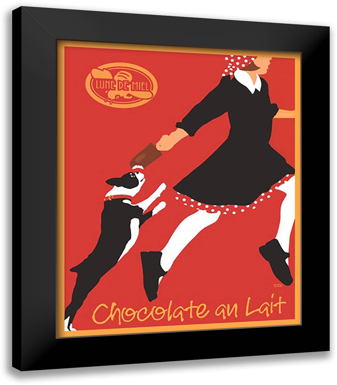JChocolate au Lait 20x24 Black Modern Wood Framed Art Print Poster by Kriesel, Johanna