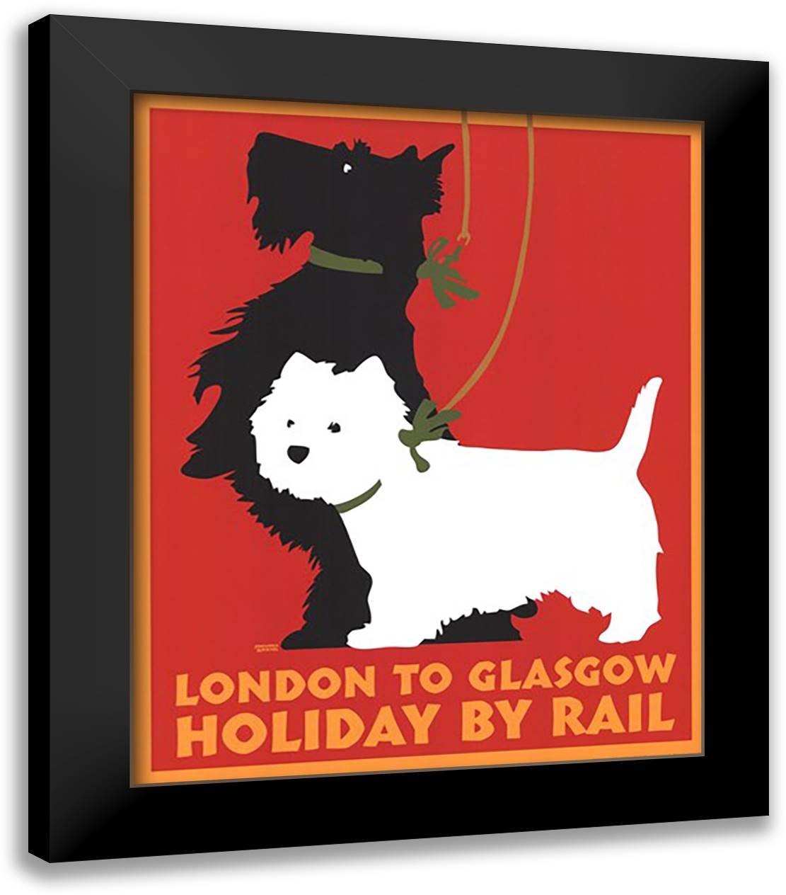 Holiday by Rail 20x24 Black Modern Wood Framed Art Print Poster by Kriesel, Johanna