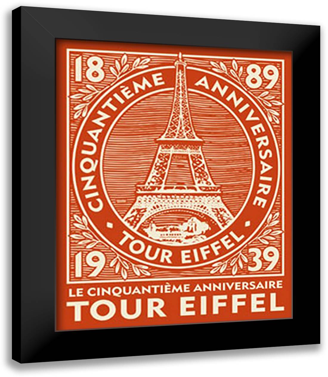 Anniversaire Eiffel 26x32 Black Modern Wood Framed Art Print Poster by Kriesel, Johanna