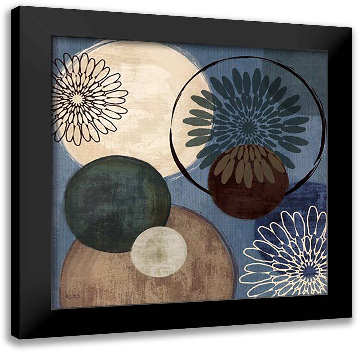 Flora Mood I 20x20 Black Modern Wood Framed Art Print Poster by Charron, Veronique
