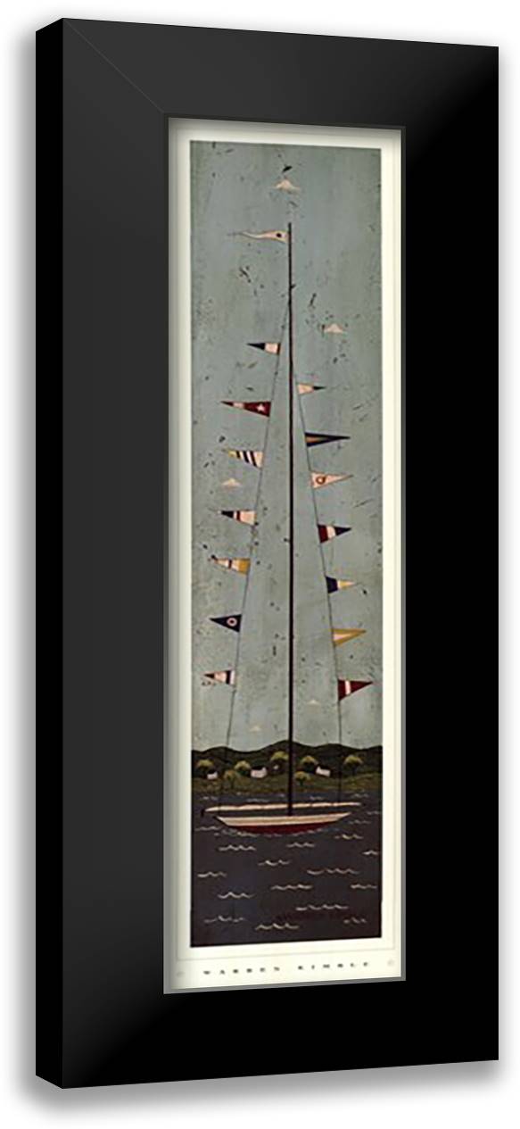 Nautical II 11x32 Black Modern Wood Framed Art Print Poster by Kimble, Warren