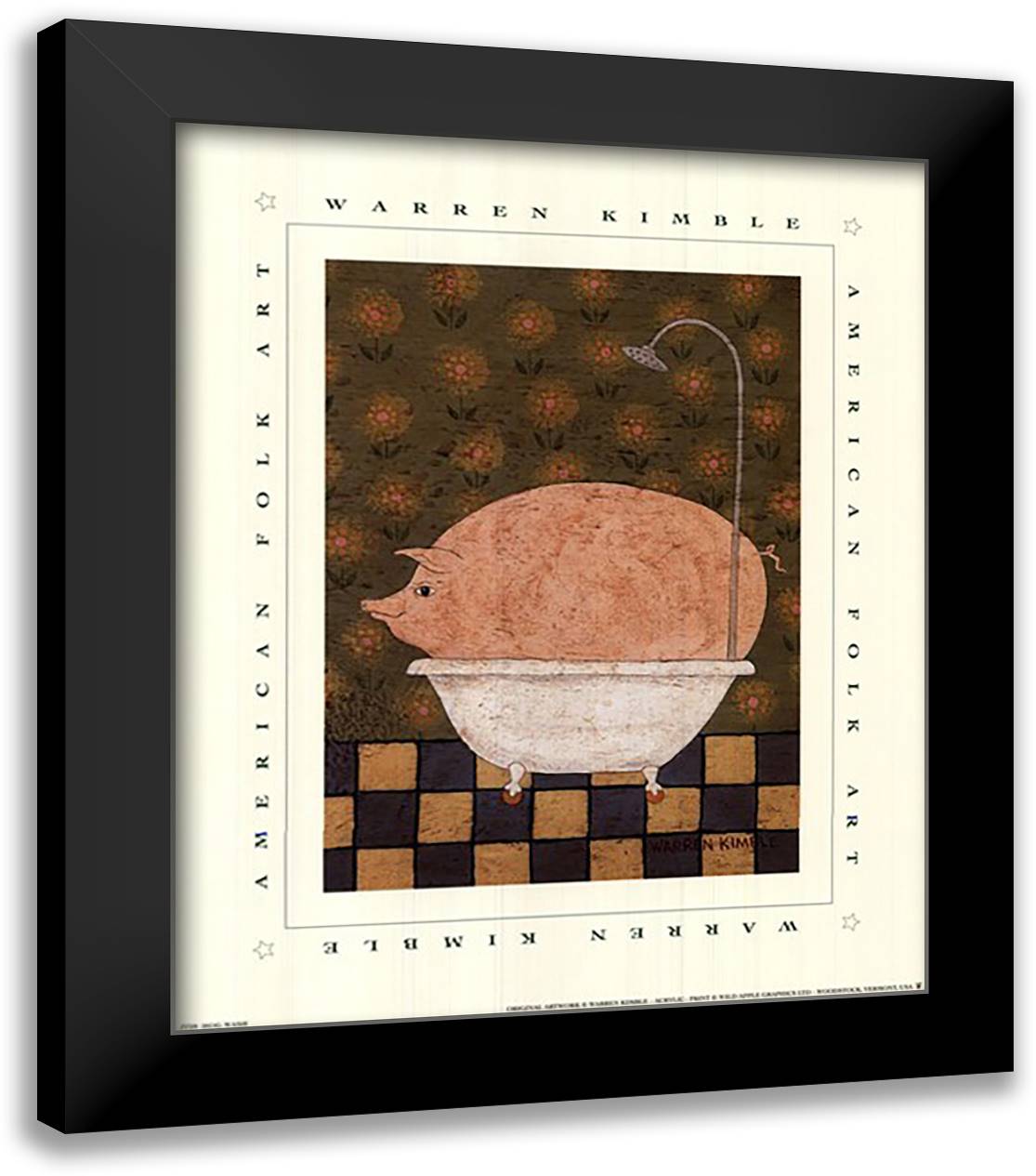 Hog Wash 12x14 Black Modern Wood Framed Art Print Poster by Kimble, Warren