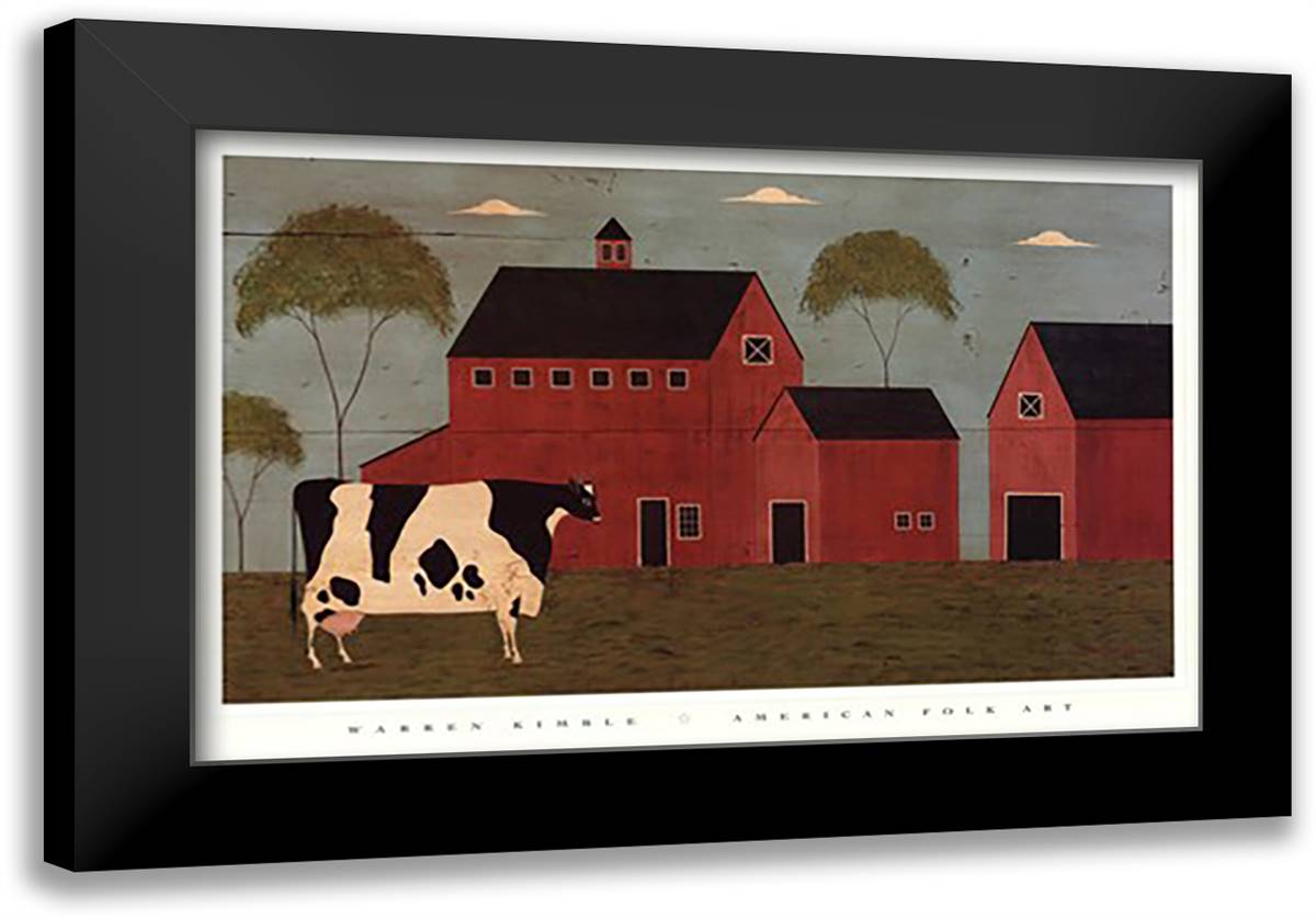 Nellie's Barn 32x22 Black Modern Wood Framed Art Print Poster by Kimble, Warren
