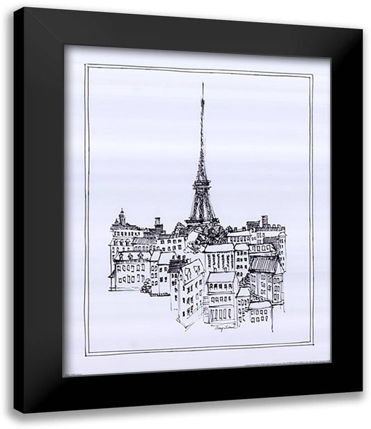 Eiffel Tower 15x18 Black Modern Wood Framed Art Print Poster by Tillmon, Avery