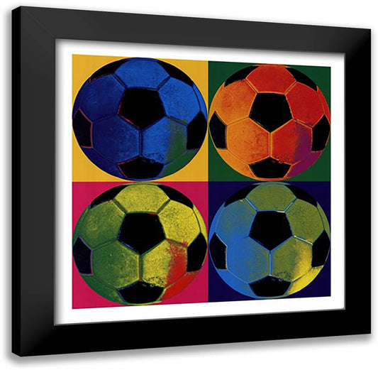 Ball Four - Soccer 20x20 Black Modern Wood Framed Art Print Poster