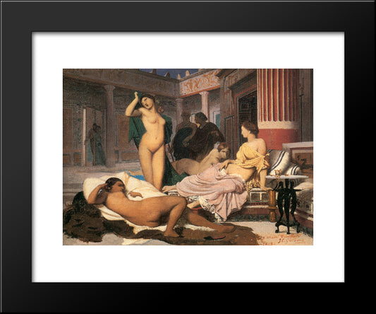 Greek Interior [Sketch] 20x24 Black Modern Wood Framed Art Print Poster by Gerome, Jean Leon