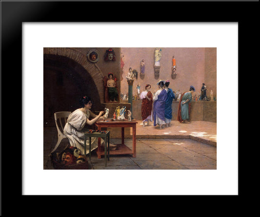 Painting Breathes Life Into Sculpture 20x24 Black Modern Wood Framed Art Print Poster by Gerome, Jean Leon