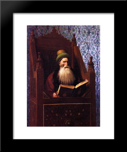 Mufti Reading In His Prayer Stool 20x24 Black Modern Wood Framed Art Print Poster by Gerome, Jean Leon