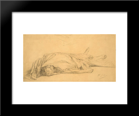 The Dead Caesar 20x24 Black Modern Wood Framed Art Print Poster by Gerome, Jean Leon
