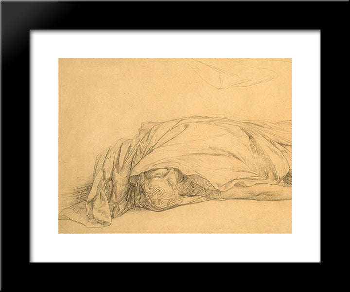 The Dead Caesar [Detail: 1] 20x24 Black Modern Wood Framed Art Print Poster by Gerome, Jean Leon