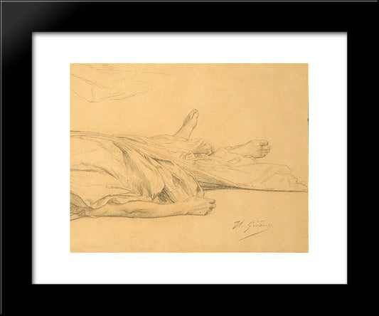 The Dead Caesar [Detail: 3] 20x24 Black Modern Wood Framed Art Print Poster by Gerome, Jean Leon