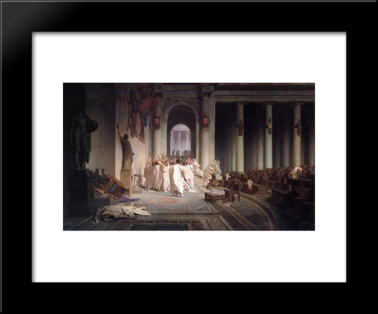 The Death Of Caesar 20x24 Black Modern Wood Framed Art Print Poster by Gerome, Jean Leon