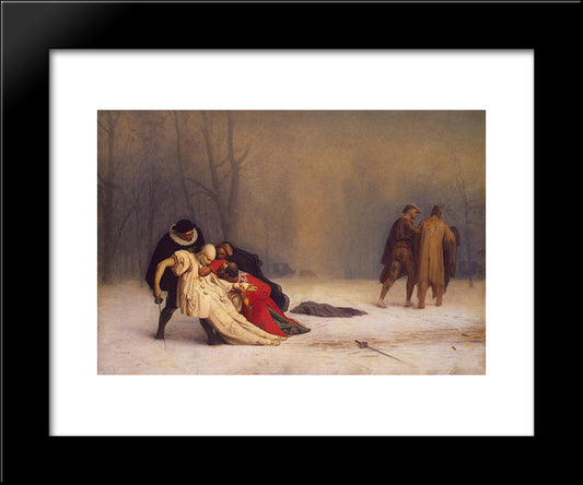 Duel After A Masquerade Ball 20x24 Black Modern Wood Framed Art Print Poster by Gerome, Jean Leon