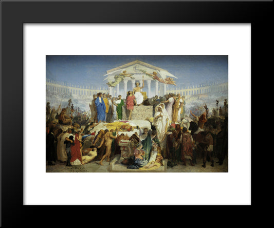 The Age Of Augustus, The Birth Of Christ 20x24 Black Modern Wood Framed Art Print Poster by Gerome, Jean Leon