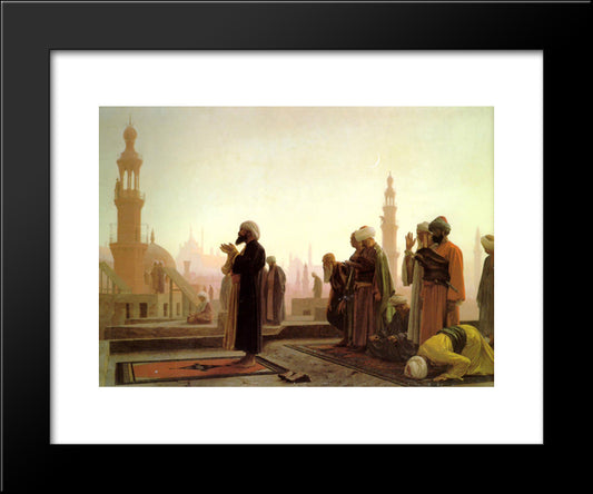 La Priere Au Caire 20x24 Black Modern Wood Framed Art Print Poster by Gerome, Jean Leon