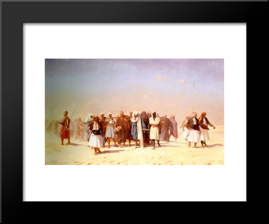 Egyptian Recruits Crossing The Desert 20x24 Black Modern Wood Framed Art Print Poster by Gerome, Jean Leon