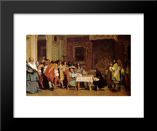 Louis Xiv And Moliere 20x24 Black Modern Wood Framed Art Print Poster by Gerome, Jean Leon