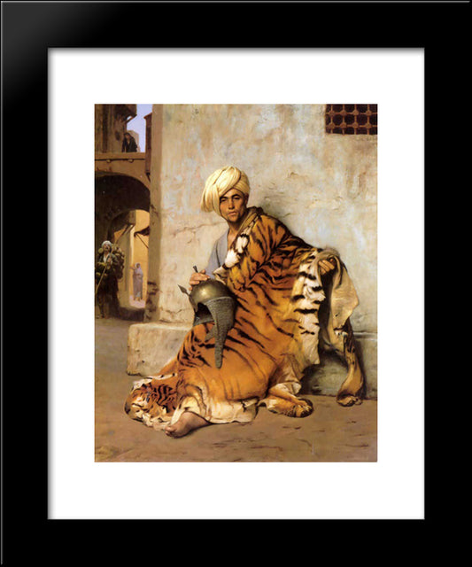 Pelt Merchant Of Cairo 20x24 Black Modern Wood Framed Art Print Poster by Gerome, Jean Leon