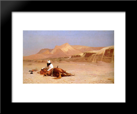 The Arab And His Steed 20x24 Black Modern Wood Framed Art Print Poster by Gerome, Jean Leon