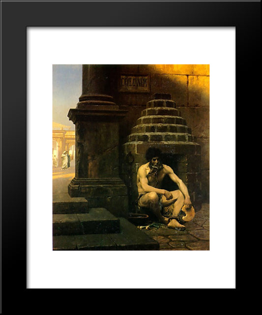 Beware The Dog 20x24 Black Modern Wood Framed Art Print Poster by Gerome, Jean Leon
