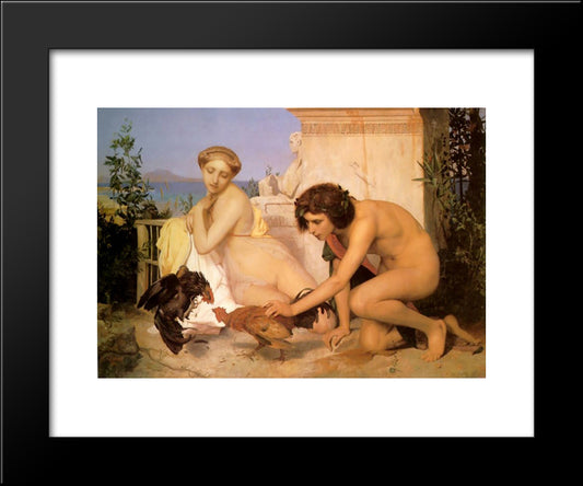 The Cock Fight 20x24 Black Modern Wood Framed Art Print Poster by Gerome, Jean Leon