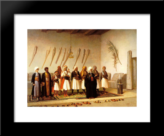 Prayer In The House Of An Arnaut Chief 20x24 Black Modern Wood Framed Art Print Poster by Gerome, Jean Leon