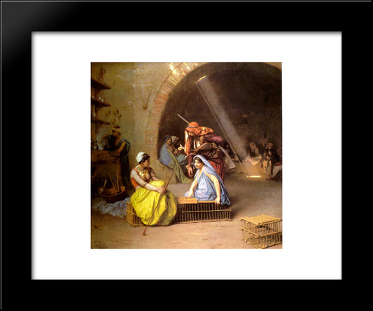 Almehs Playing Chess In A Cafe 20x24 Black Modern Wood Framed Art Print Poster by Gerome, Jean Leon