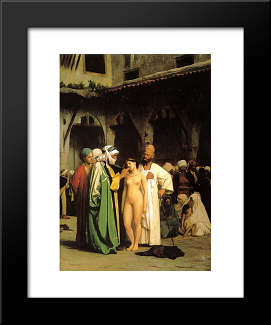 Slave Market 20x24 Black Modern Wood Framed Art Print Poster by Gerome, Jean Leon