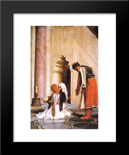 Young Greeks At The Mosque 20x24 Black Modern Wood Framed Art Print Poster by Gerome, Jean Leon