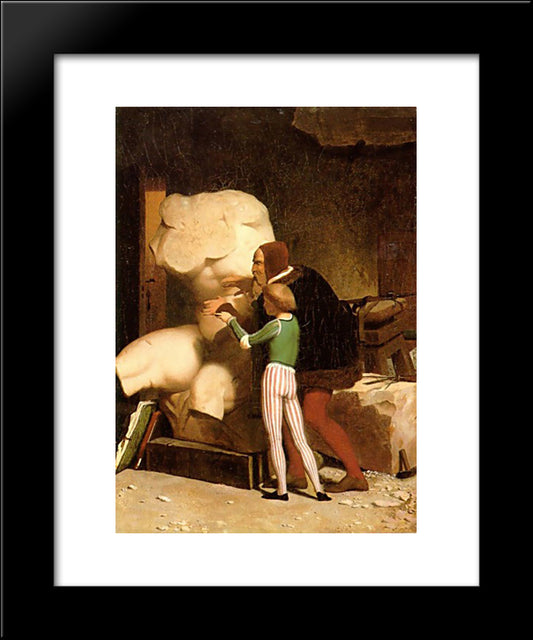 Michelangelo 20x24 Black Modern Wood Framed Art Print Poster by Gerome, Jean Leon