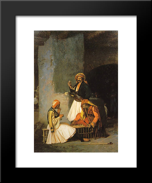 Arnauts Playing Chess 20x24 Black Modern Wood Framed Art Print Poster by Gerome, Jean Leon