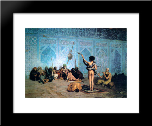 The Serpent Charmer 20x24 Black Modern Wood Framed Art Print Poster by Gerome, Jean Leon