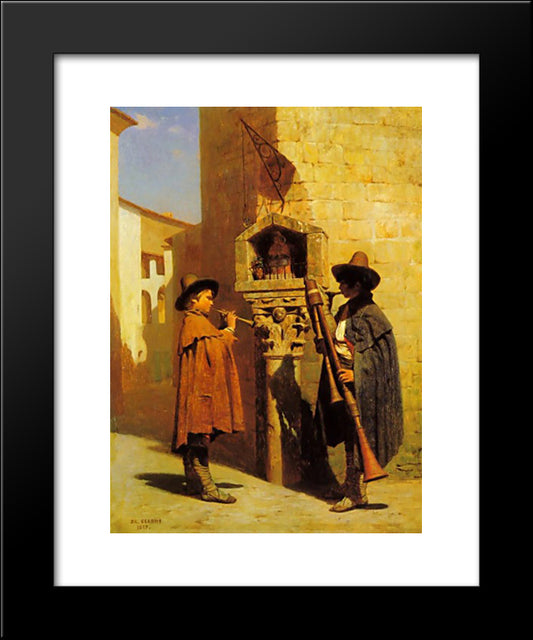 Pifferari 20x24 Black Modern Wood Framed Art Print Poster by Gerome, Jean Leon