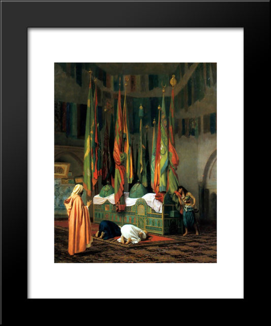 The Sentinel At The Sultan'S Tomb 20x24 Black Modern Wood Framed Art Print Poster by Gerome, Jean Leon