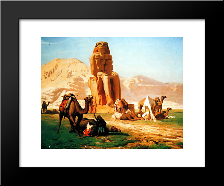 Memnon And Sesostris 20x24 Black Modern Wood Framed Art Print Poster by Gerome, Jean Leon