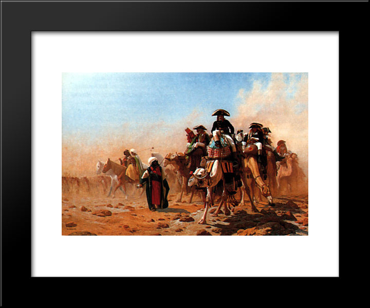 Bonaparte Et Son Armee En Egypte 20x24 Black Modern Wood Framed Art Print Poster by Gerome, Jean Leon