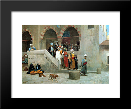 Leaving The Mosque 20x24 Black Modern Wood Framed Art Print Poster by Gerome, Jean Leon