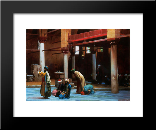 Prayer In The Mosque 20x24 Black Modern Wood Framed Art Print Poster by Gerome, Jean Leon