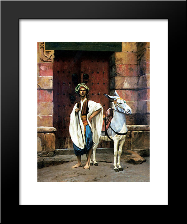 Sais And His Donkey 20x24 Black Modern Wood Framed Art Print Poster by Gerome, Jean Leon