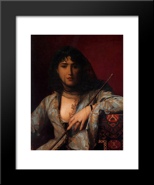 Femme Circassienne Voilee 20x24 Black Modern Wood Framed Art Print Poster by Gerome, Jean Leon