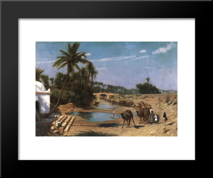 Caravan 20x24 Black Modern Wood Framed Art Print Poster by Gerome, Jean Leon