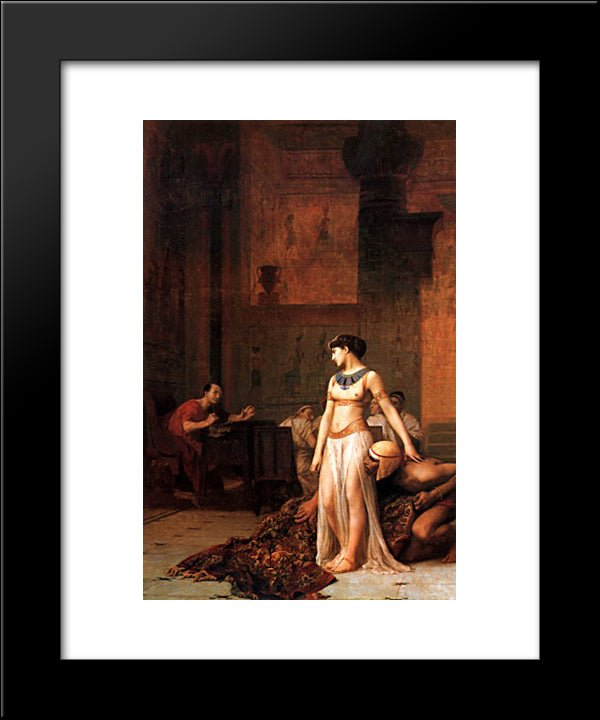 Cleopatra Before Caesar 20x24 Black Modern Wood Framed Art Print Poster by Gerome, Jean Leon