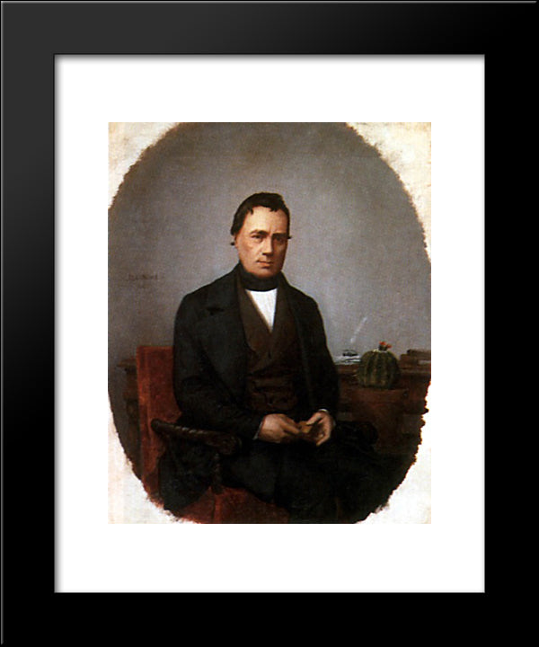 Portrait Of A Cactus Collector 20x24 Black Modern Wood Framed Art Print Poster by Gerome, Jean Leon