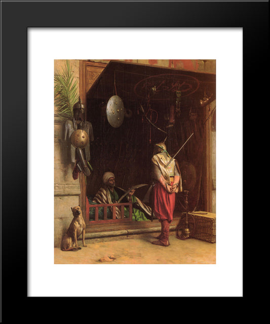 A Cairene Amorer 20x24 Black Modern Wood Framed Art Print Poster by Gerome, Jean Leon